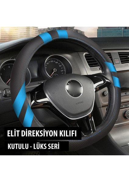 Garaj Marketim Elit Direksiyon Kılıfı Mavi Kutulu - Geçme