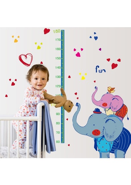 Sevimli Filler Çocuk ve Bebek Odası Duvar Dekorasyonu Boy Ölçer Duvar Sticker