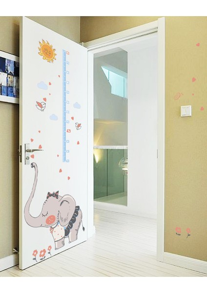 Bebek ve Çocuk Odası Dekoru Boy Ölçen Fil Duvar Sticker Çıkartma fırsatları