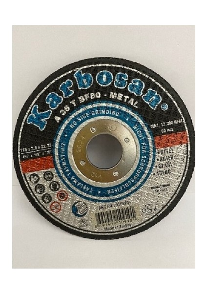 Metal Kesici Karbosan Inşaat Tipi Demir Yapı Çelikleri Dolu Demir Kesmek Içinhızlı Eminiyetli KESİM115*3*22,23MM 5 Adet