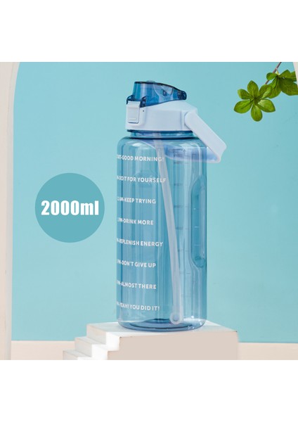 2l Ölçü Göstergeli Su Şişesi - Yeşil (Yurt Dışından)