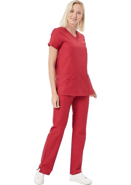 Kırmızı Medikal Üniforma Takım