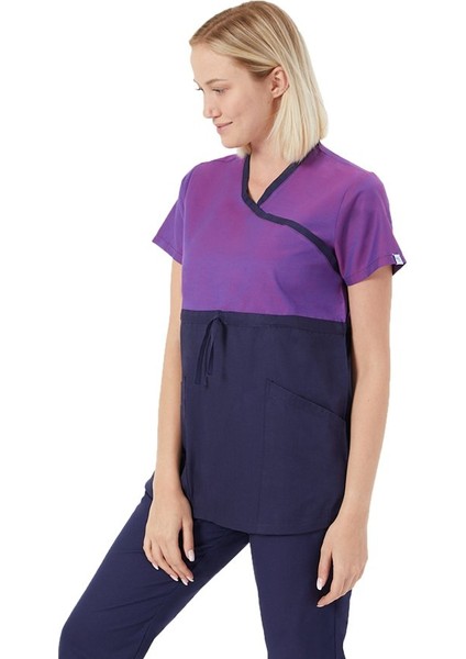 Mor Lacivert Çapraz Biyeli Medikal Takım modelleri