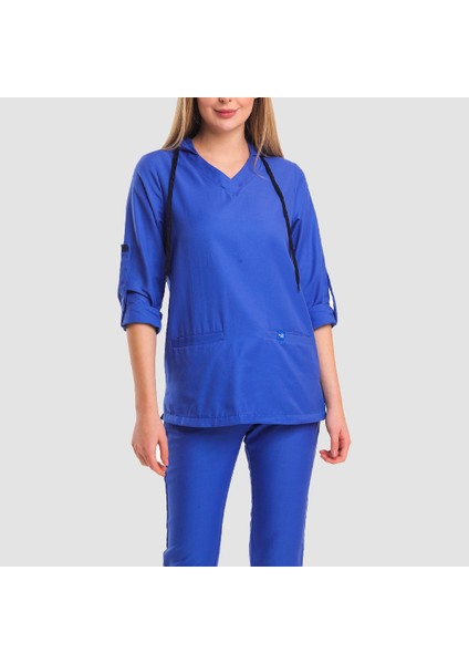 Violet Kapşonlu Medikal Takım-Royal Mavi fiyatları