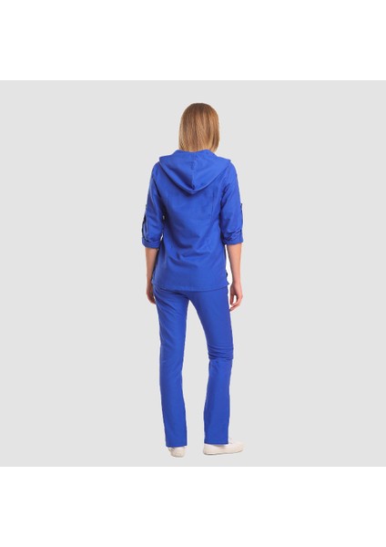 Violet Kapşonlu Medikal Takım-Royal Mavi modelleri