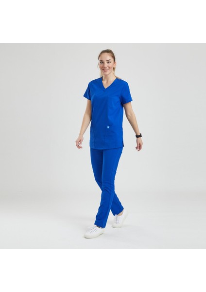 Doktor, Hemşire Forması Üst– Kadın, Royal Mavi