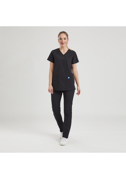 Doktor, Hemşire Forması Üst– Kadın, Siyah