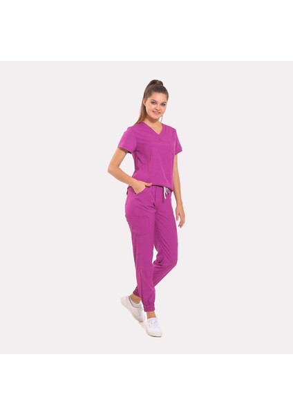 Likralı Dinamik Jogger Doktor, Hemşire Forma Takım - Kadın, Pembe fiyatları
