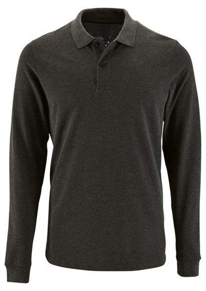 Pamuklu Uzun Kollu Polo Tişört, Hemşire Tişörtü - Unisex,gri