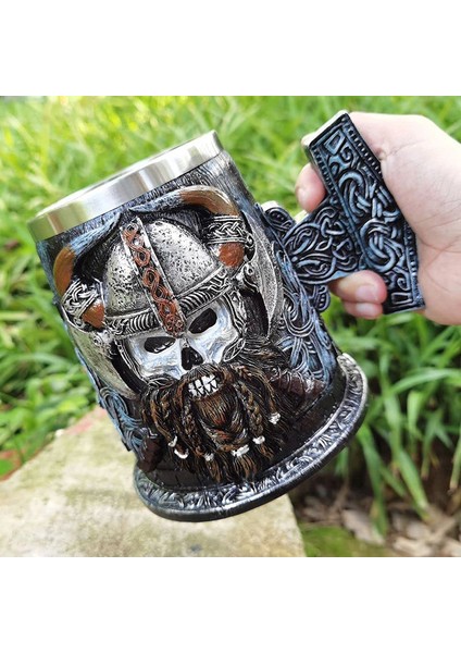 Paslanmaz Çelik Bira Kupa 600ML Retro Tankard Kahve Içecek Fincanı(Yurt Dışından)