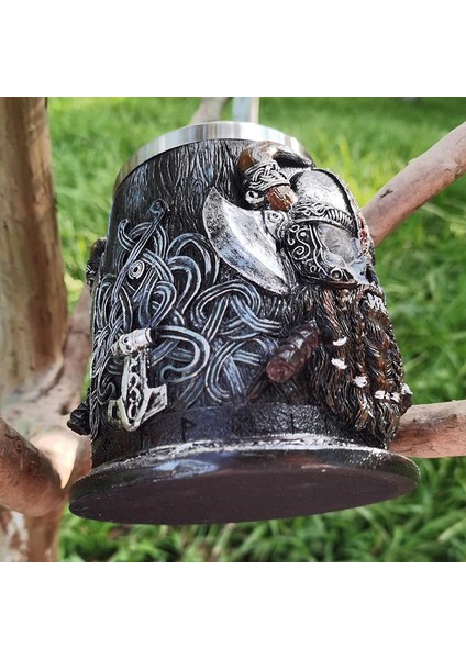 Paslanmaz Çelik Bira Kupa 600ML Retro Tankard Kahve Içecek Fincanı(Yurt Dışından)