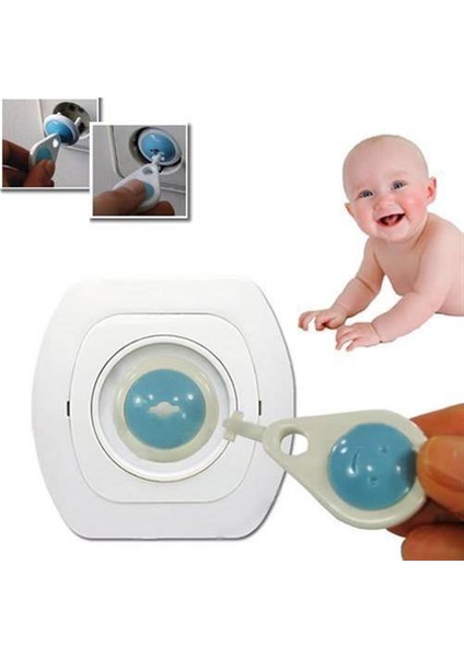 Çocuk Koruma Priz Kilidi Anahtarlı Çocuk Koruma Priz Kilidi 6 Adet