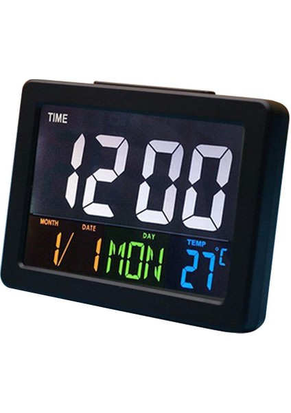 Dijital LCD Çalar Saat Kapalı Sıcaklık Ölçer LED Saat Arka Işık Masaüstü Siyah modelleri