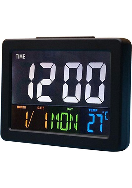 Dijital LCD Çalar Saat Kapalı Sıcaklık Ölçer LED Saat Arka Işık Masaüstü Siyah fırsatları