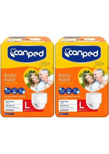 L 60 Adet Emici Külot Büyük Boy Large 30 Lu 2 Paket