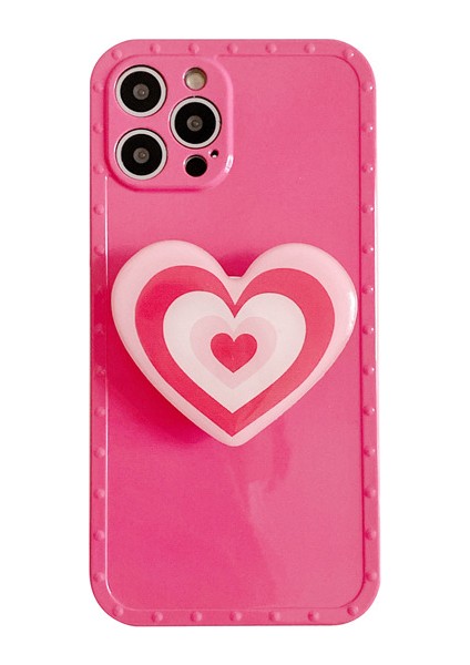iPhone 13 Için Kalp Desenli Telefon Kılıfı - Pembe (Yurt Dışından)