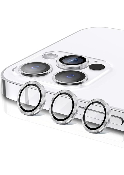 Apple iPhone 11 Pro Max Kamera Lens Koruyucu Kırılmaz Metal Çerçeveli Kamera Lens Koruma