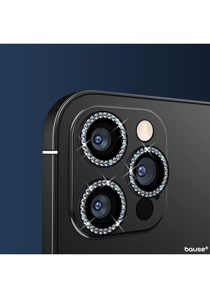 Apple iPhone 12 Taşlı Kamera Lens Kırılmaz Cam Koruyucu Swarovski Taşlı Metal Çerçeveli Lens Koruma modelleri