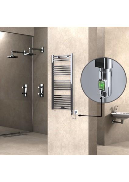 Haiti Elektrikli Havlupan 300 Watt 500X1100 Düz Krom (On/off Düğmeli)