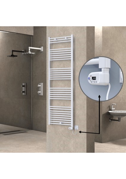 Haiti Elektrikli Havlupan 900 Watt 600X1800 Düz Beyaz (Thesis Termostatlı)