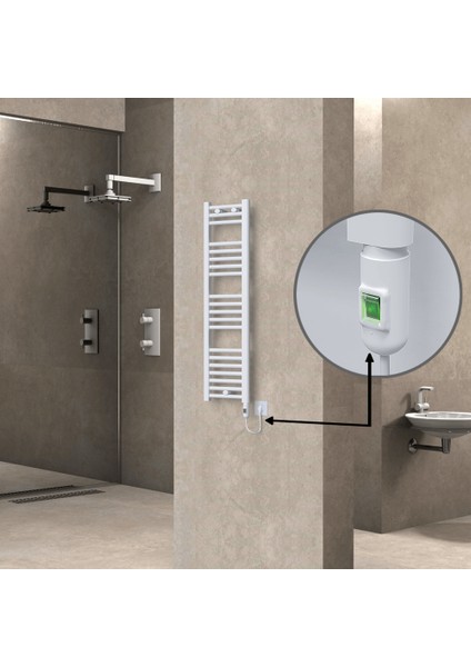 Haiti Elektrikli Havlupan 200 Watt 300X1100 Düz Beyaz (On/off Düğmeli)