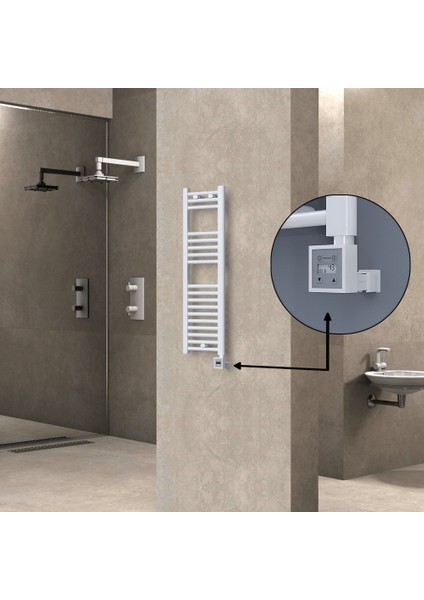 Haiti Elektrikli Havlupan 200 Watt 300X1000 Düz Beyaz (Ktx3 Termostatlı)