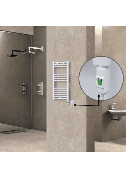 Haiti Elektrikli Havlupan 200 Watt 400X800 Düz Beyaz (On/off Düğmeli)