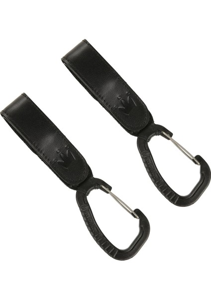 Hooks Gerçek Deri Bebek Arabası Askısı Siyah (2’li Set)