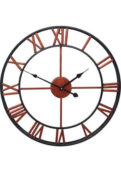 40 cm. Yuvarlak Roman Samim Duvar Saati Bronz (Yurt Dışından)