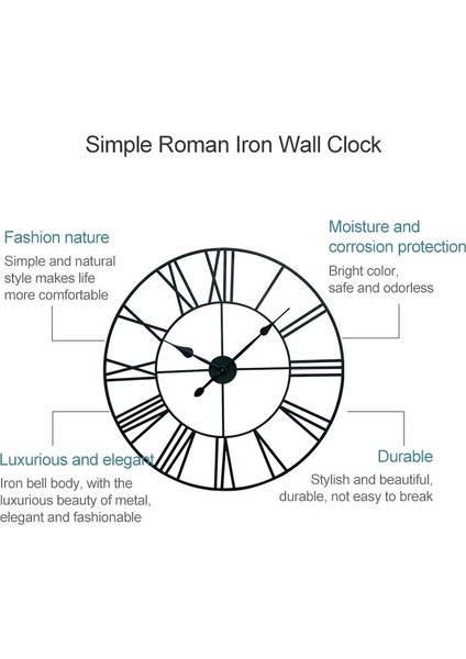 40 cm. Yuvarlak Roman Samim Duvar Saati Gümüş (Yurt Dışından) modelleri