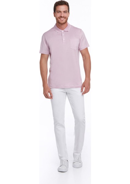 Erkek Lila Regular Fit Merserize %100 Pamuk Basic Polo Yaka Tişört fırsatları
