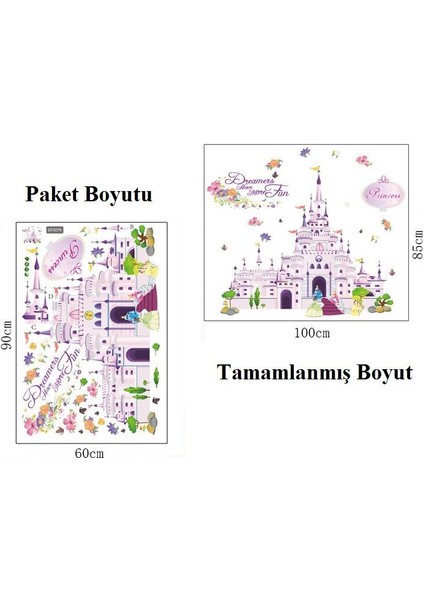 Kız Çocuk Odası Duvar Dekoru Prenses Şatosu Duvar Sticker