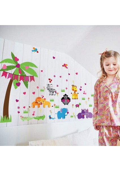 Sevimli Çift Hayvanlar Çocuk ve Bebek Odası Duvar Dekorasyonu Xl Pvc Duvar Sticker fiyatları