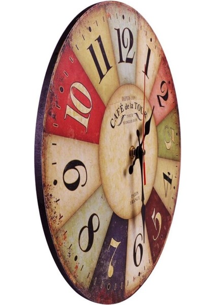 2 Adet Vintage Ahşap Mdf Asılı Saat 86 (Yurt Dışından)