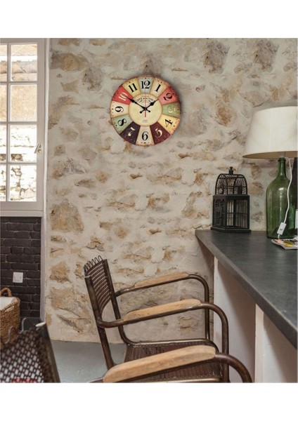 2 Adet Vintage Ahşap Mdf Asılı Saat 86 (Yurt Dışından)