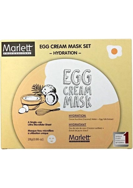 Marlett Hydration Yumurtalı Krem Yüz Maskesi