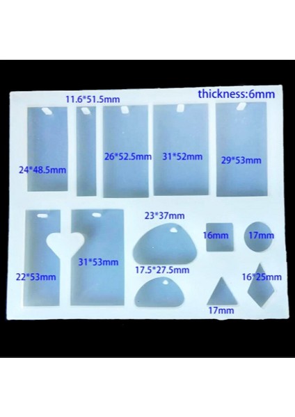 Kolye ve Küpe Çoklu Reçine Epoksi Kalıbı -Kod:217 fiyatları