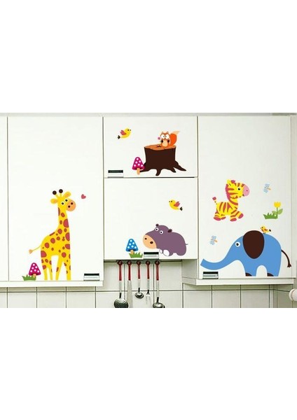Çocuk Odası Dekorasyonu Fil ve Sevimli Hayvanlar Duvar Sticker fiyatları