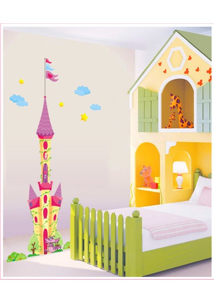 Kız Çocuk Odası Dekorasyonu Prenses Masal Kulesi Pvc Sticker Duvar Dekoru fırsatları