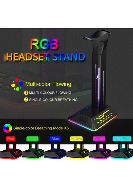 Rgb Kulaklıklar 2 USB Dayanıklı Kaymaz Taban (Yurt Dışından)
