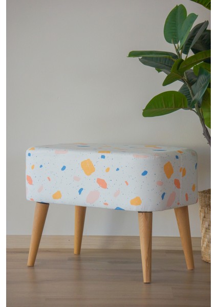 Iskandinav Desenli Retro Ahşap Puf & Bench
