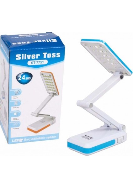 Masa Lambası Katlanabilir Şarjlı 24 Smd ST-7751-MAVİ