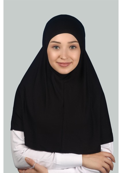İkili Set Pratik Eşarp Hazır Türban Ve Hijab Tesettür Bonesi (Xl) - Siyah