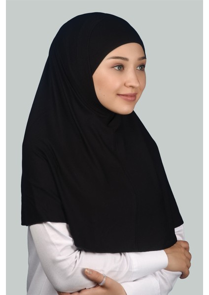 İkili Set Pratik Eşarp Hazır Türban Ve Hijab Tesettür Bonesi (Xl) - Siyah