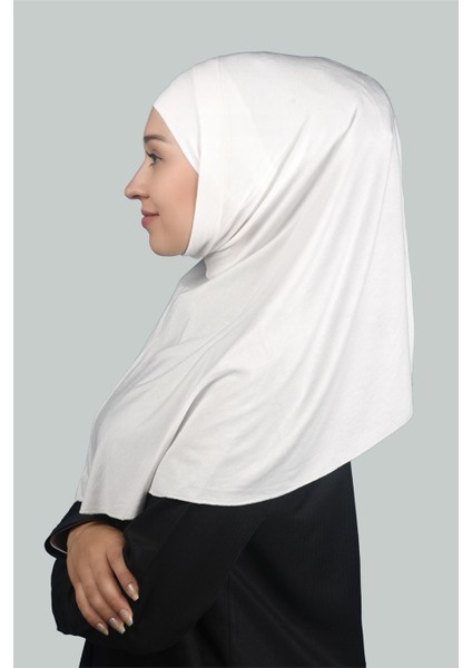 İkili Set Pratik Eşarp Hazır Türban Ve Hijab Tesettür Bonesi (Xl) - Ekru