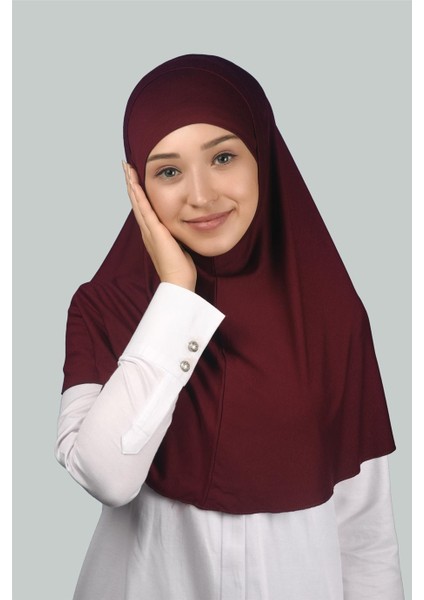 İkili Set Pratik Eşarp Hazır Türban Ve Hijab Tesettür Bonesi (Xl) - Bordo fırsatları