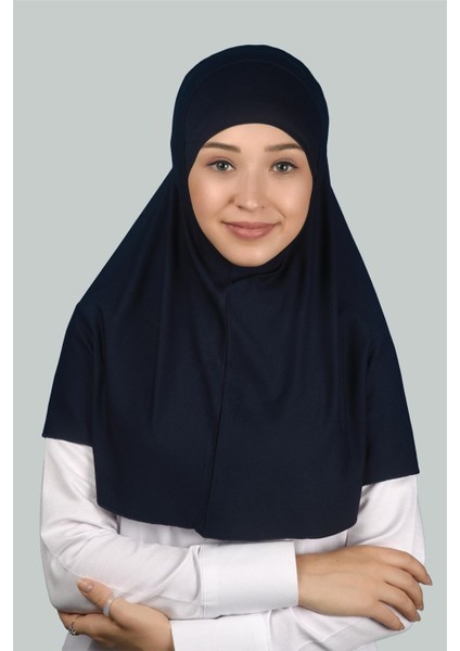 İkili Set Pratik Eşarp Hazır Türban Ve Hijab Tesettür Bonesi (Xl) - Lacivert