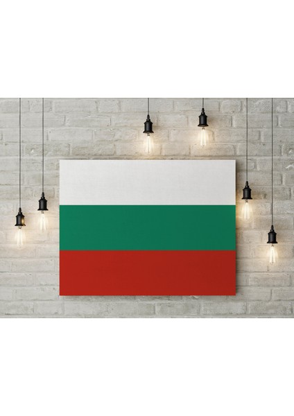 Bulgaristan Bayrağı Kanvas Tablo 40 x 55 cm Dekoratif Tablo