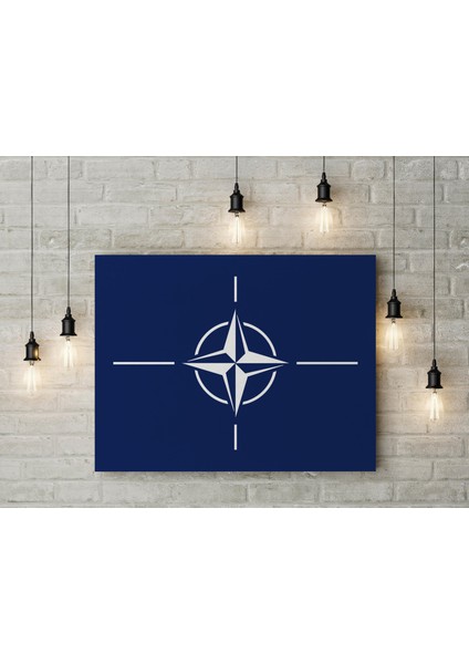 Nato Bayrağı Kanvas Tablo 40 x 55 cm Dekoratif Tablo