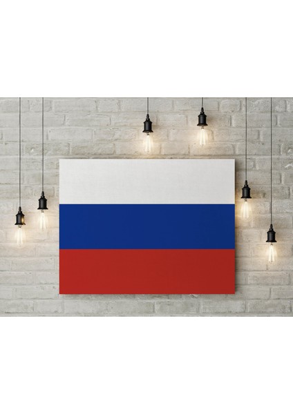 Rusya Bayrağı Kanvas Tablo 40 x 55 cm Dekoratif Tablo